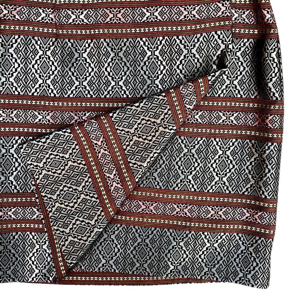 Petite Boho Chic Shiny Embroidered A-Line Skirt Silver Pink Ethnic Size XS - Picture 6 of 15